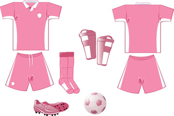 white and pink soccer equipment