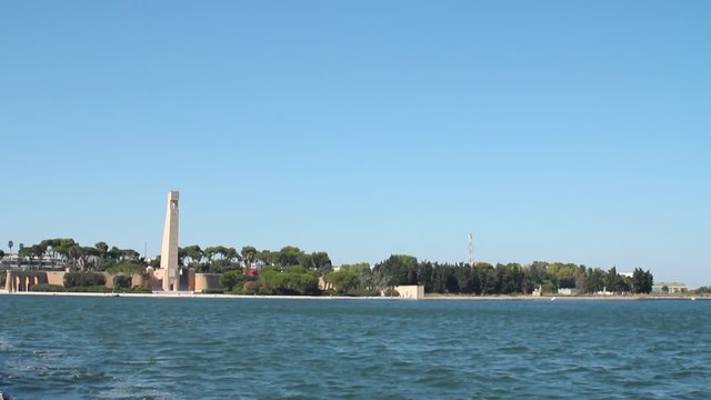 Rudder shaped monument in Brindisi, Italy