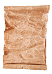old scroll paper isolated on white background
