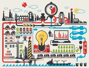 abstract factory info graphic elements, vector background