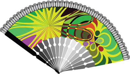 fan illustration with abstract drawing