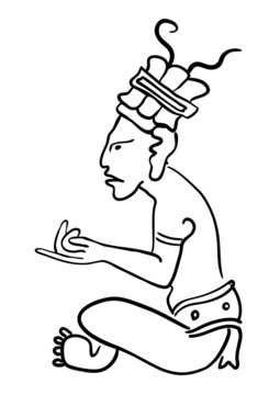 Vector Maya Image of the ancient Deity