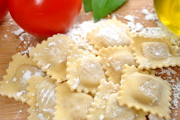 Fresh Raviolis and Ingredients