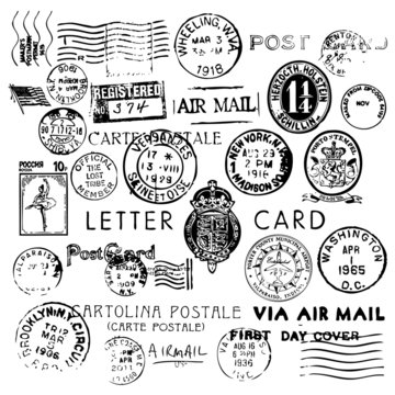 Air Mail Vintage Stamps