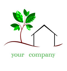 House and tree, eco design a logo for business