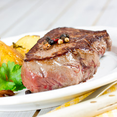 Steak vom Rind