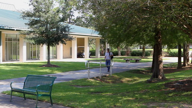 Student Walking On Campus