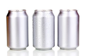 aluminum cans isolated on white