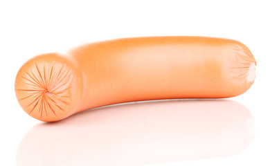 Tasty sausage isolated on white