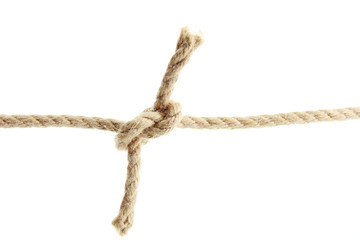 rope with knot, isolated on white