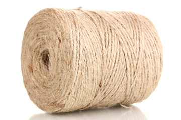 Hank of twine isolated on white.