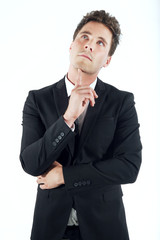 Homme d'affaire en pleine reflexion