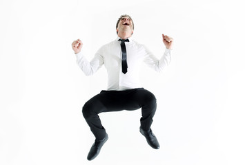 Homme d'affaire heureux et joyeux