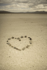 Heart shape made with stone