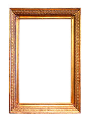 old antique gold frame. Isolated over white  background