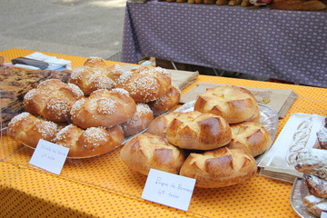 French bread at a market