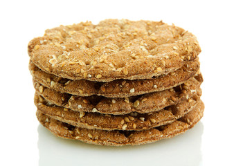 tasty crispbread isolated on white