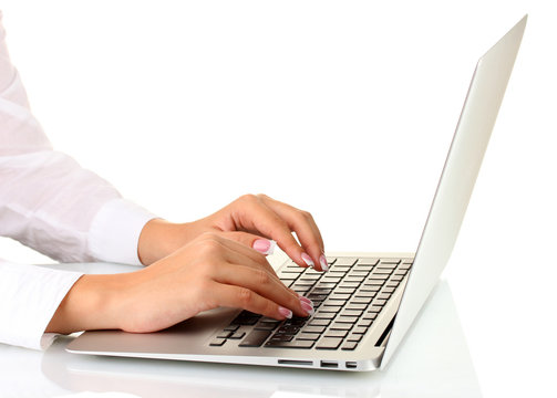 Business Woman's Hands Typing