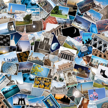 Stack of travel images from the world.
