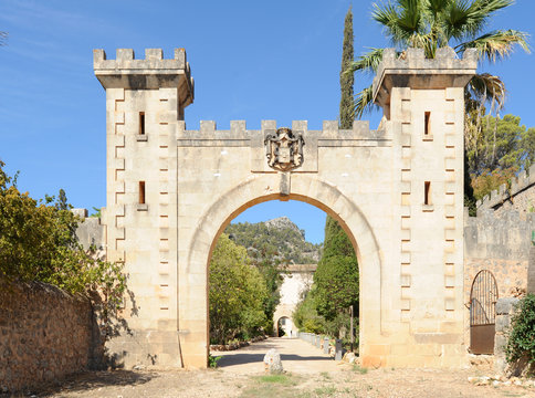 Portail du domaine de la finca Raixa &agrave; Bunyola &agrave; Majorque