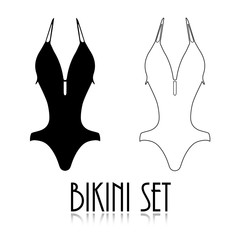 Bikini set isolated on white background