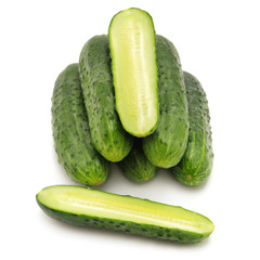 cucumbers isolated on white background