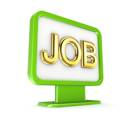 Green lightbox with a word JOB.