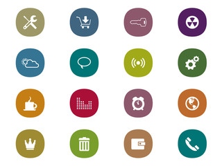 Retro mobile interface Icon Set