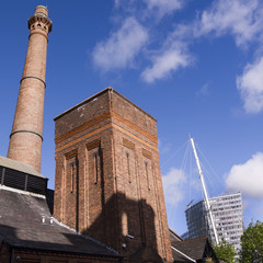View over the Docklands Buildings in Liverpool England