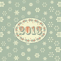 retro new year background green