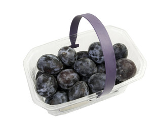 basket of fresh italian plums