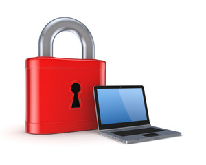 Vintage lock and notebook.