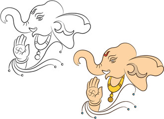Ganesh Calligraphic Diwali Art