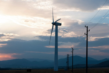 Obraz premium Wind energy. Wind generator (alternative energy)