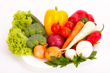 Fresh vegetables on plate