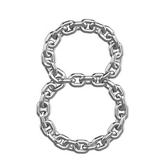 3d Chain Numbers Font - 8
