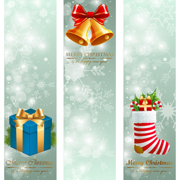 Christmas vintage vertical banners.