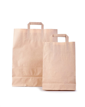 two shopping bag on white