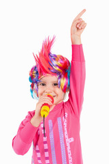girl with a colorful wig