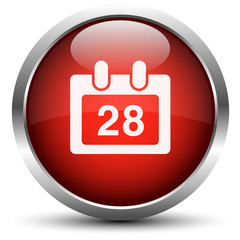 Vektor Kalender Button Rot
