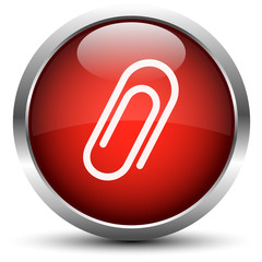 Vektor Büroklammer Button Rot