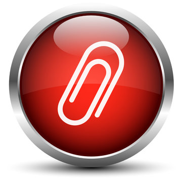 Vektor B&uuml;roklammer Button Rot
