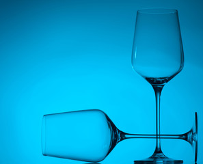 Empty wine glasses. isolated on a white