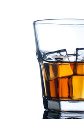 whiskey on the rocks, vibrant colors