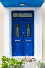 Fototapeta na wymiar Blue door - architectural detail