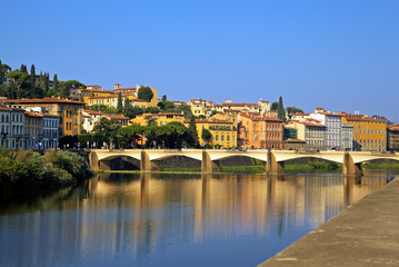 Fototapeta na wymiar Widok na rzekę Arno. Florencja, Włochy.