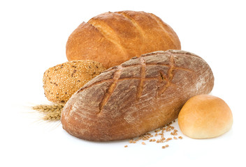 fresh bread on white background