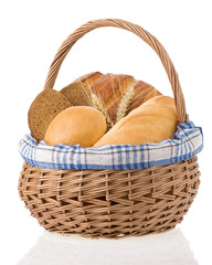 fresh bread on white background