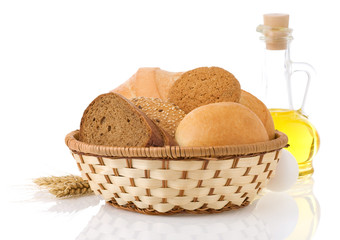 fresh bread on white background