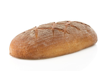 loaf of bread isolated on white